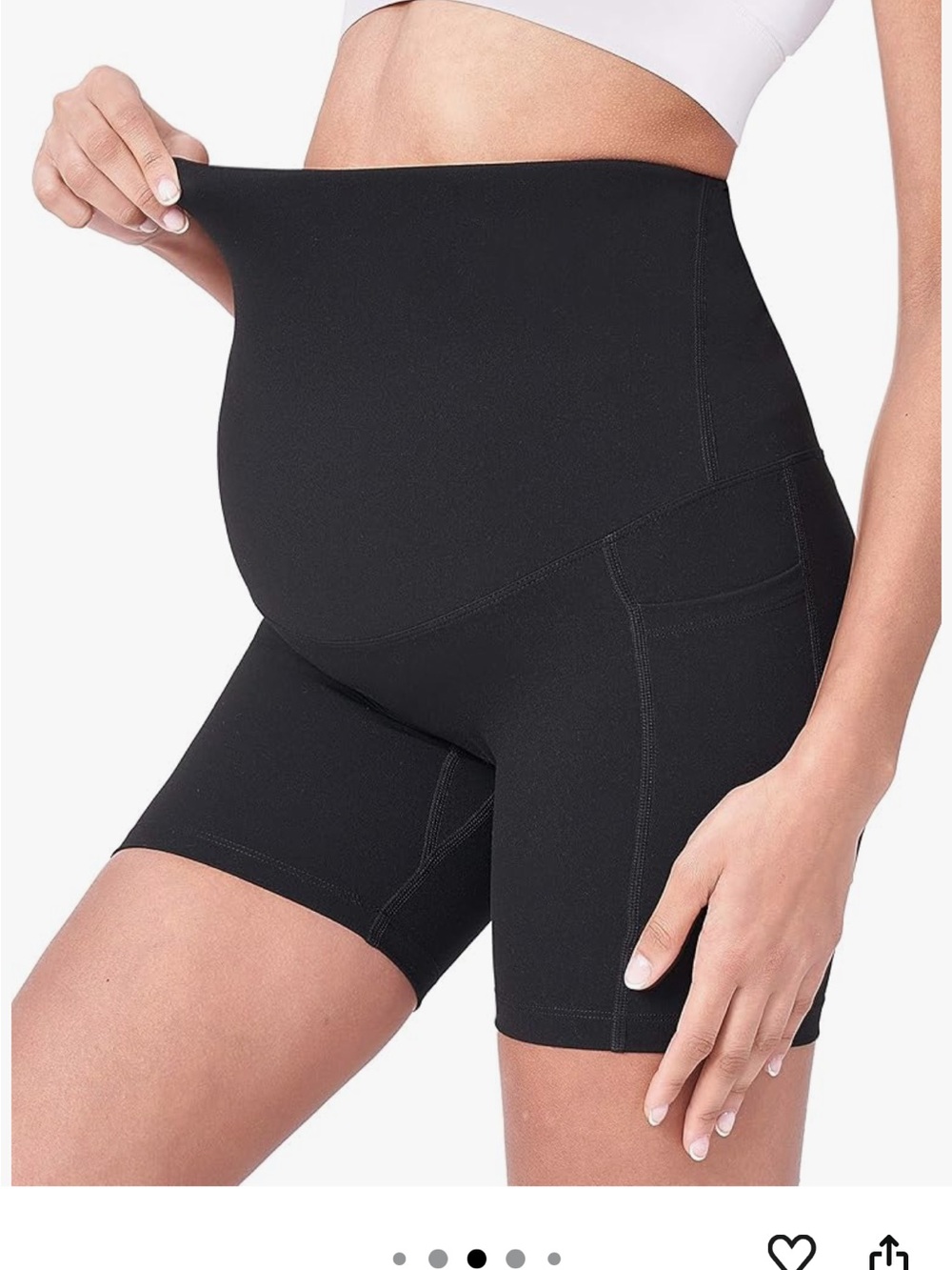 Poshdivah Maternity High-Waist Bike Shorts in Black